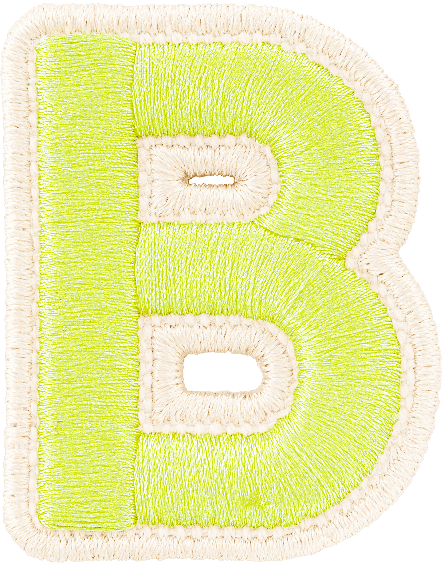 Lime Rolled Embroidery Letter Patch