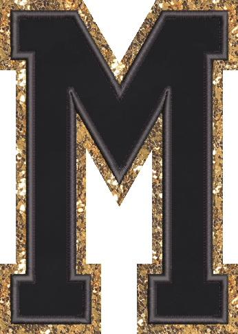 Jumbo Noir Glitter Varsity Letter Patch