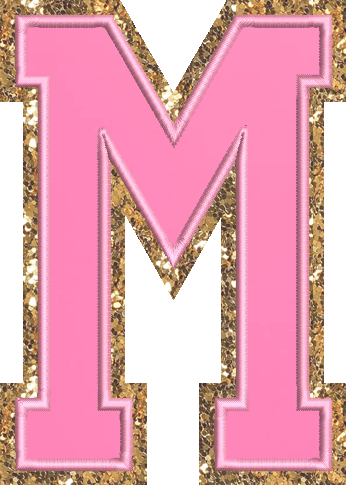 Jumbo Bubblegum Glitter Varsity Letter Patch