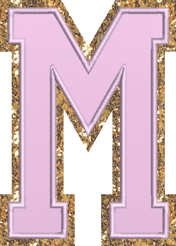 Jumbo Grape Glitter Varsity Letter Patch