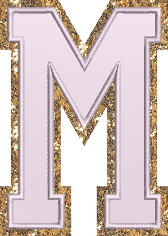Jumbo Lilac Glitter Varsity Letter Patch