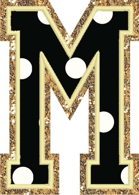 Jumbo Noir Dot Varsity Letter Patch - Stoney Clover Lane