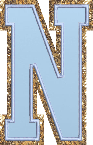 Jumbo Periwinkle Glitter Varsity Letter Patch