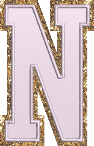 Jumbo Lilac Glitter Varsity Letter Patch