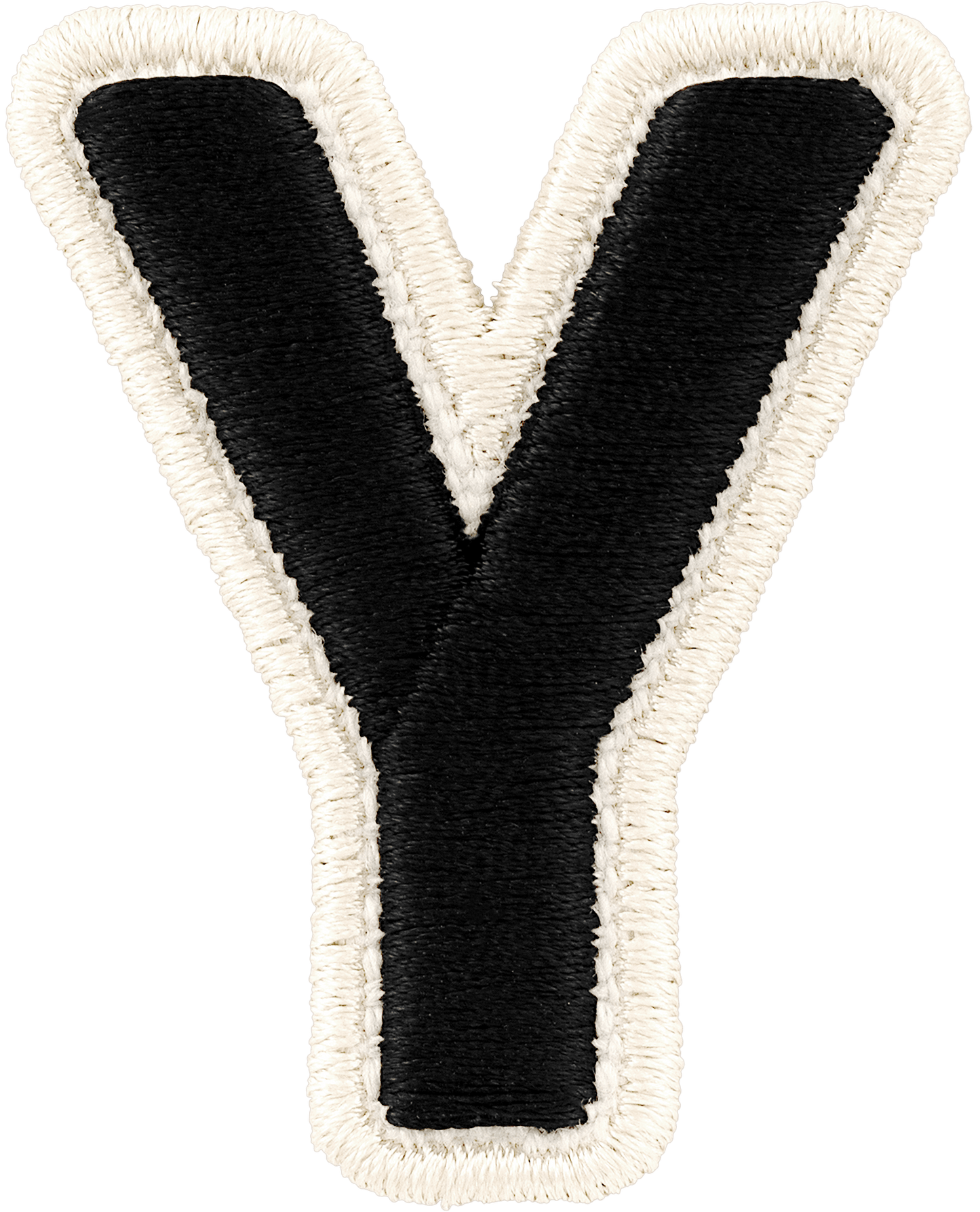 Noir Rolled Embroidery Letter Patch