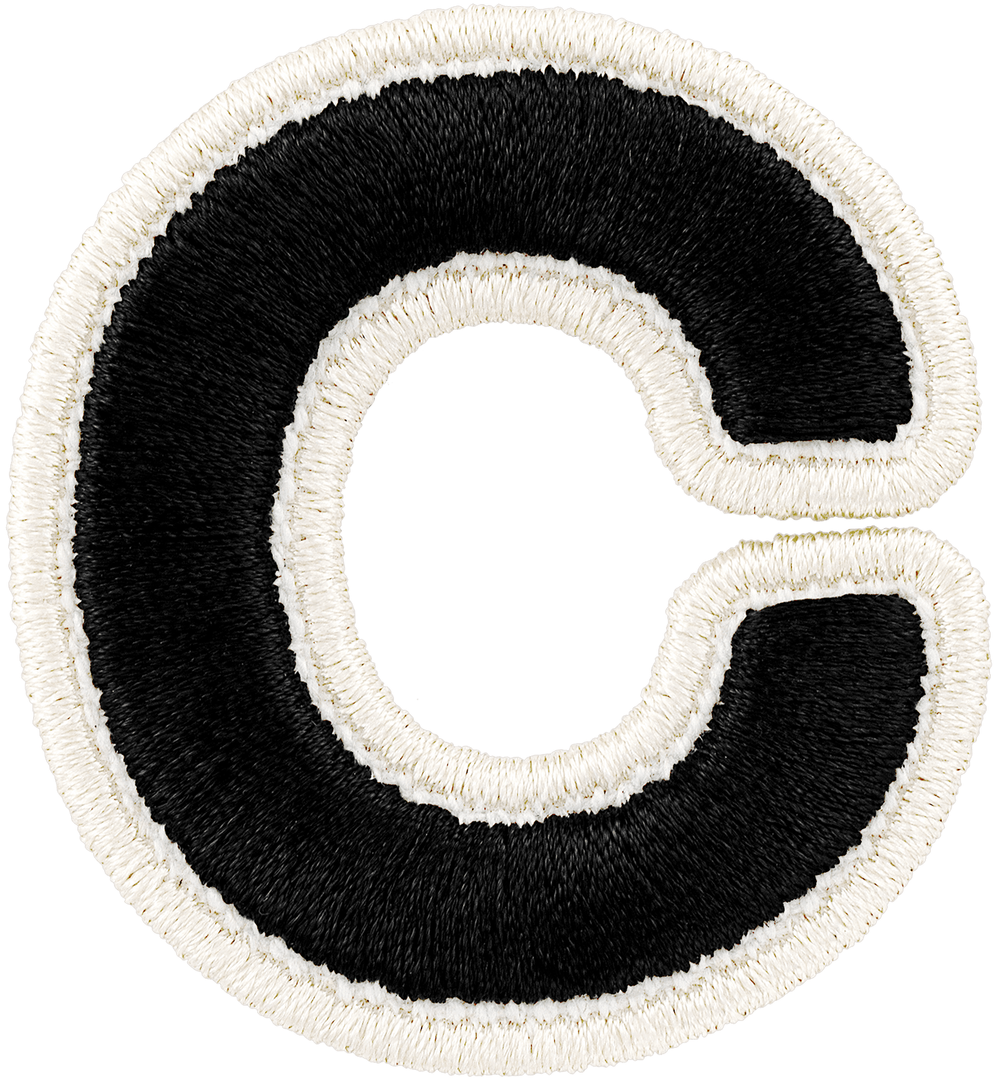 Noir Rolled Embroidery Letter Patch