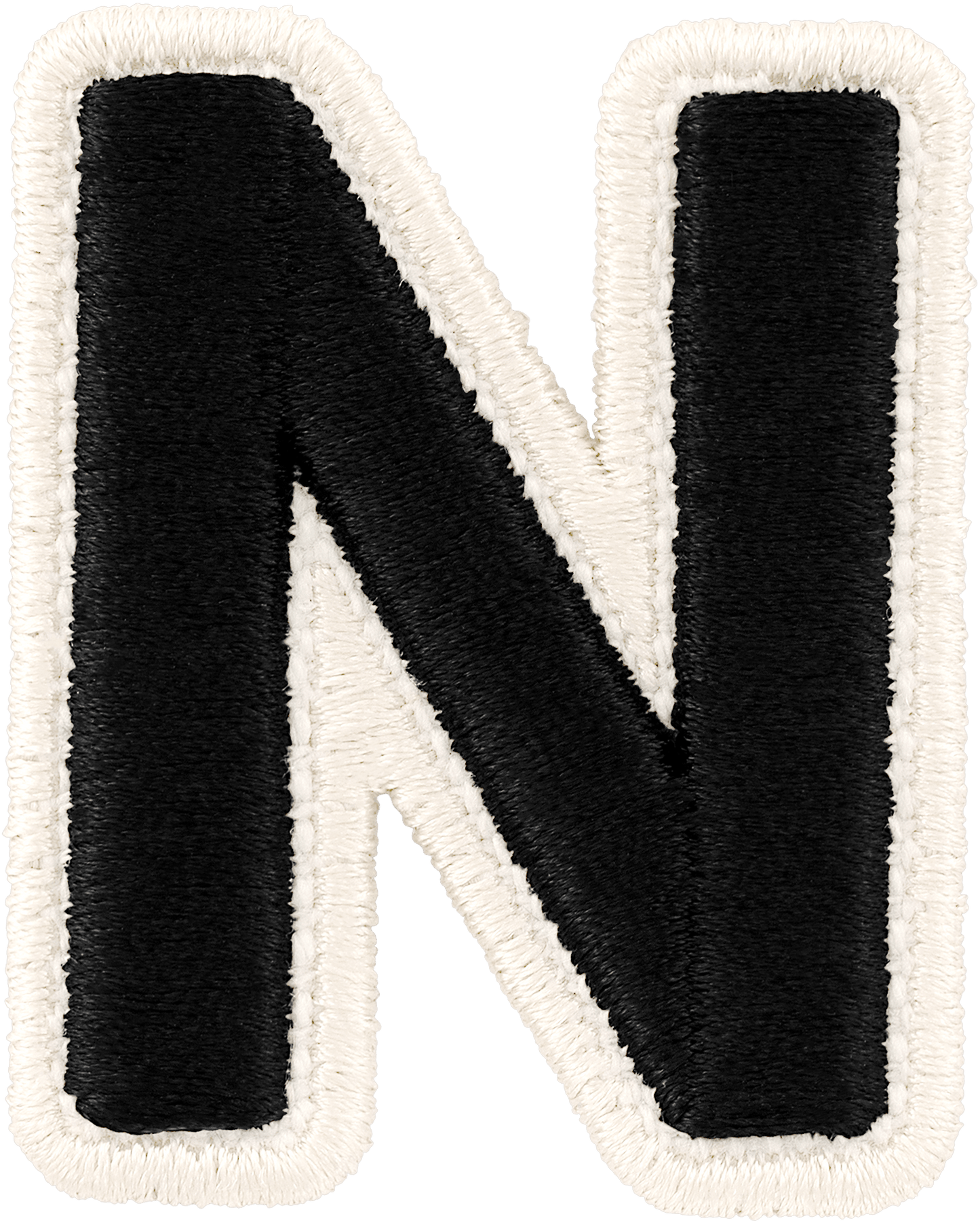 Noir Rolled Embroidery Letter Patch