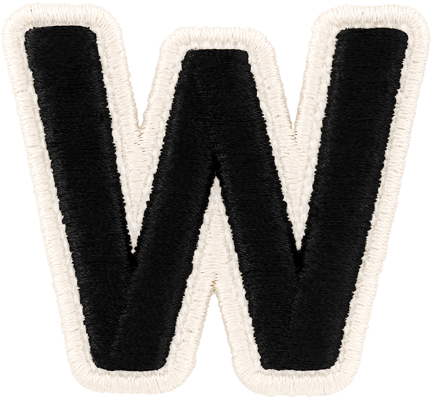 Noir Rolled Embroidery Letter Patch