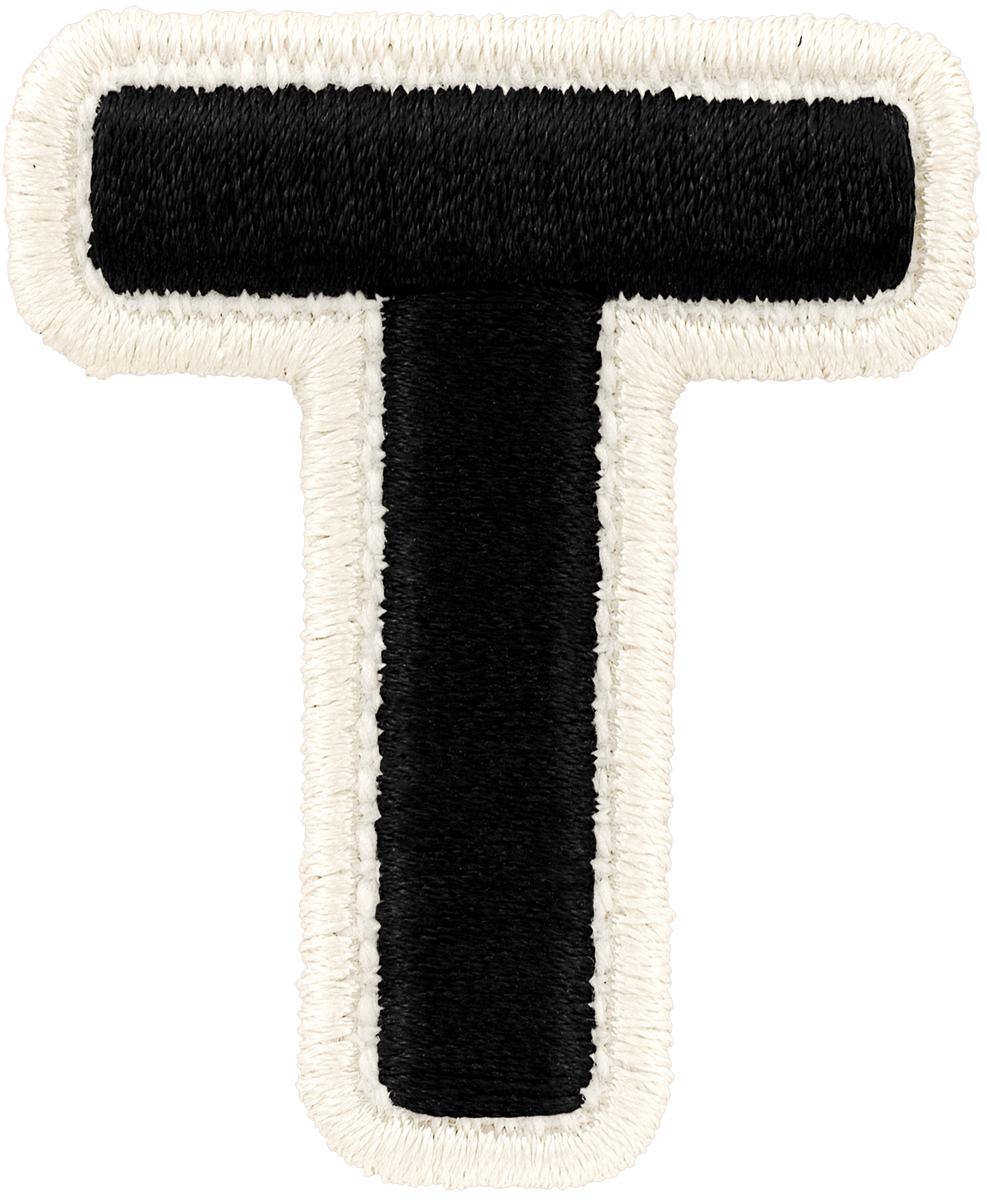 Noir Rolled Embroidery Letter Patch