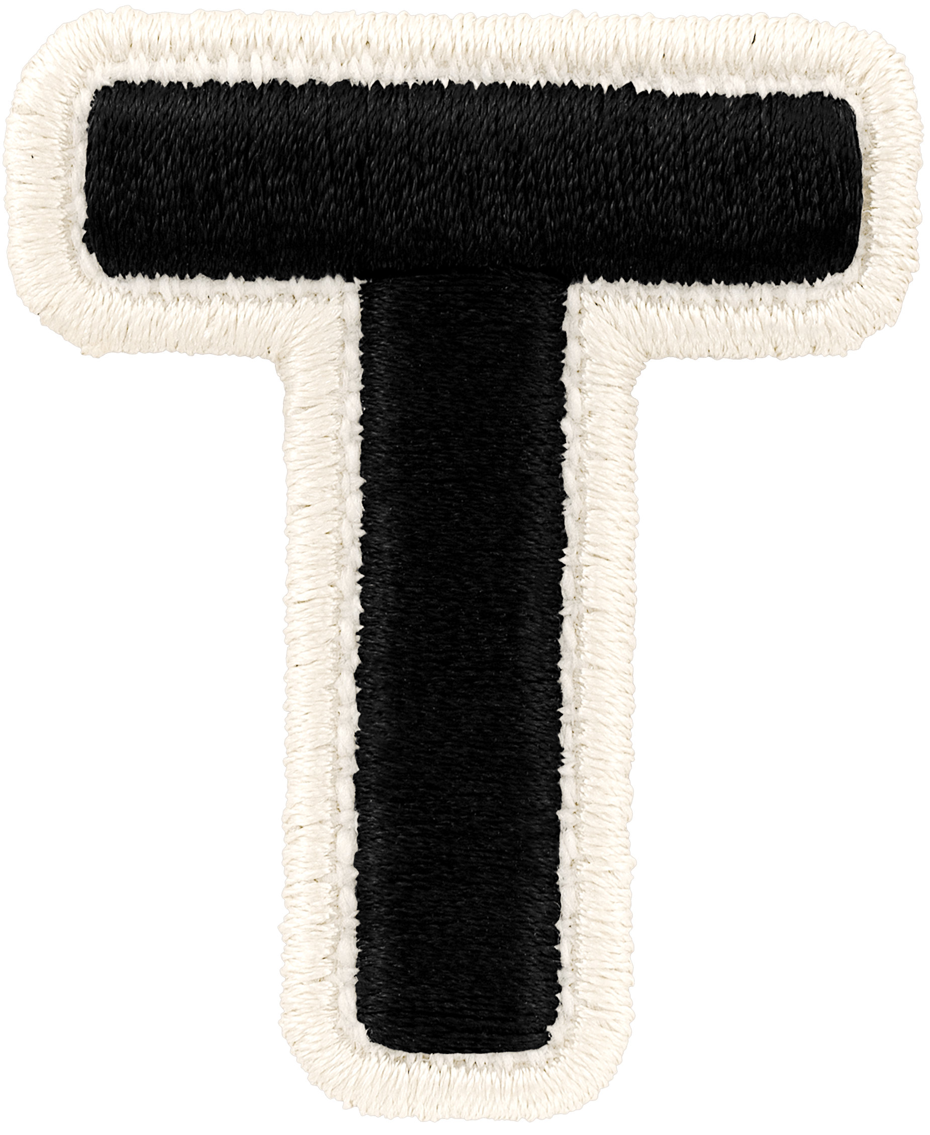 Noir Rolled Embroidery Letter Patch