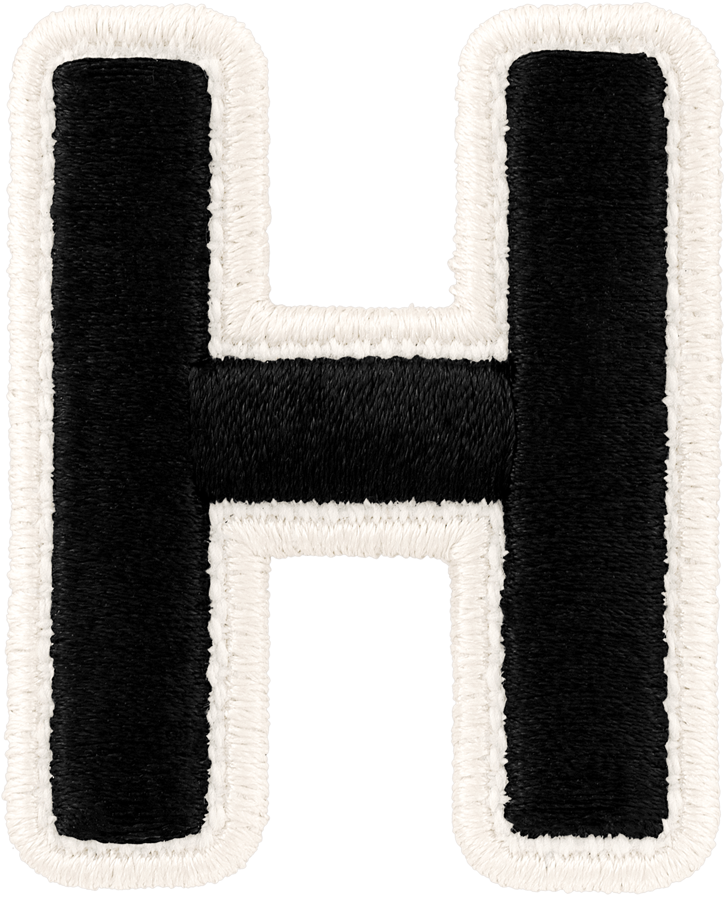 Noir Rolled Embroidery Letter Patch