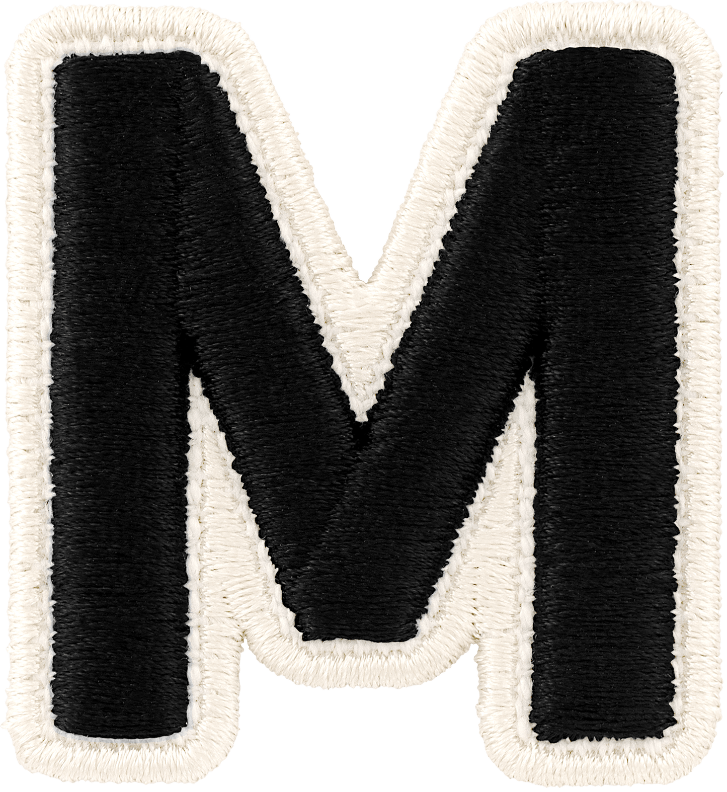 Noir Rolled Embroidery Letter Patch