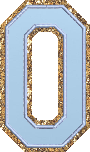 Jumbo Periwinkle Glitter Varsity Letter Patch