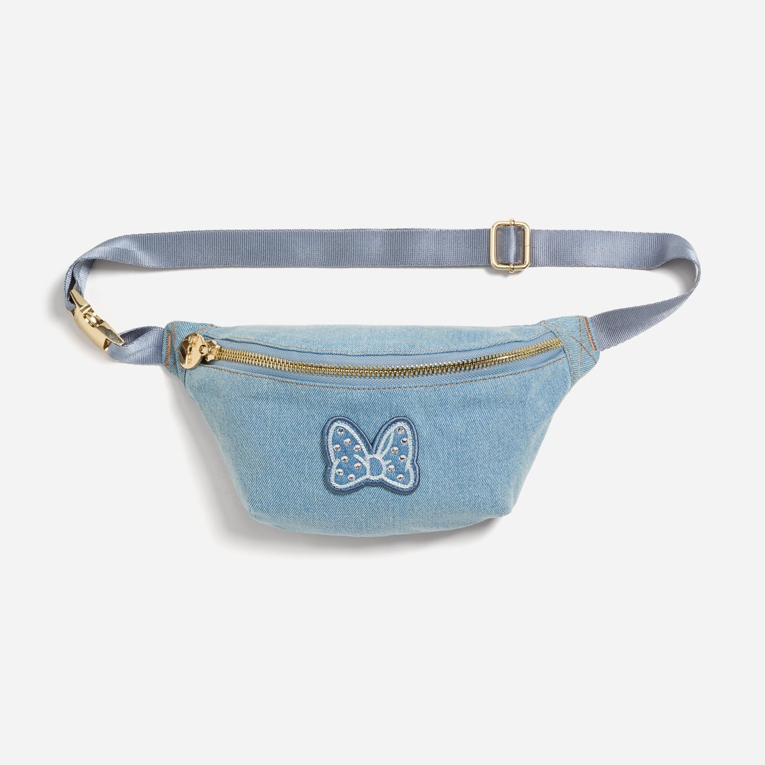 Denim Minnie Mouse Bow with Crystals Fanny Pack