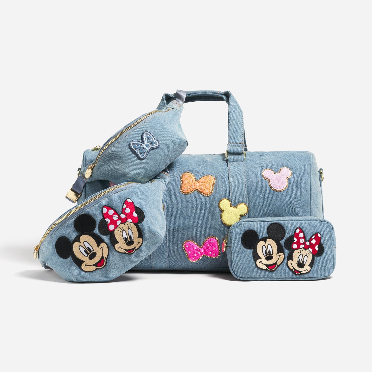 Denim Mickey & Minnie Mouse Jumbo Fanny Pack