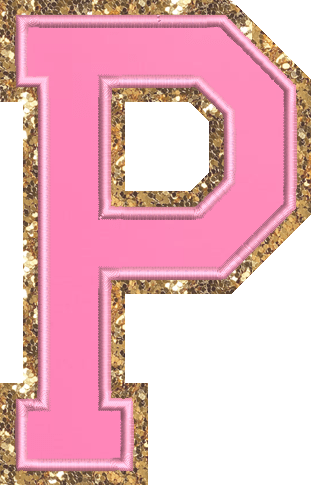 Jumbo Bubblegum Glitter Varsity Letter Patch