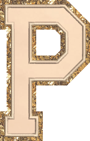Jumbo Sand Glitter Varsity Letter Patch