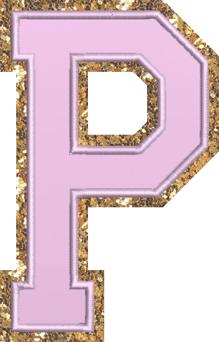 Jumbo Grape Glitter Varsity Letter Patch