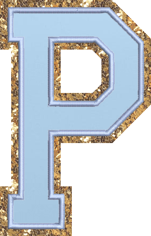Jumbo Periwinkle Glitter Varsity Letter Patch