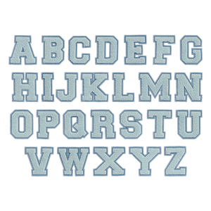 Sky Denim Varsity Letter Patch