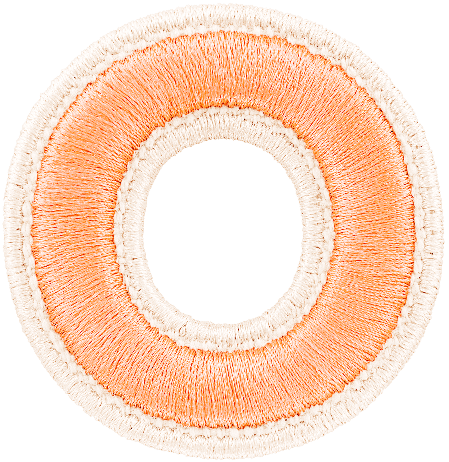 Peach Rolled Embroidery Letter Patch