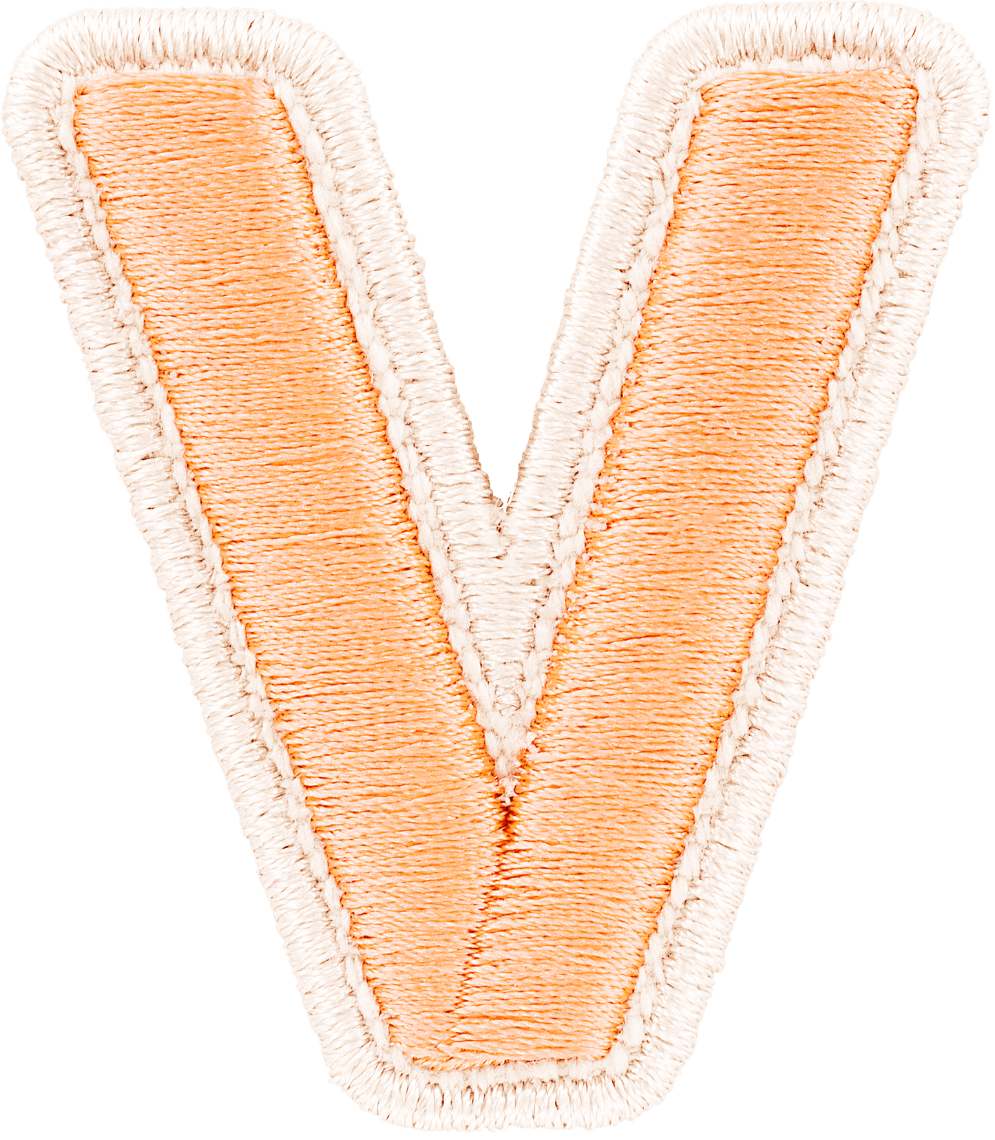 Peach Rolled Embroidery Letter Patch