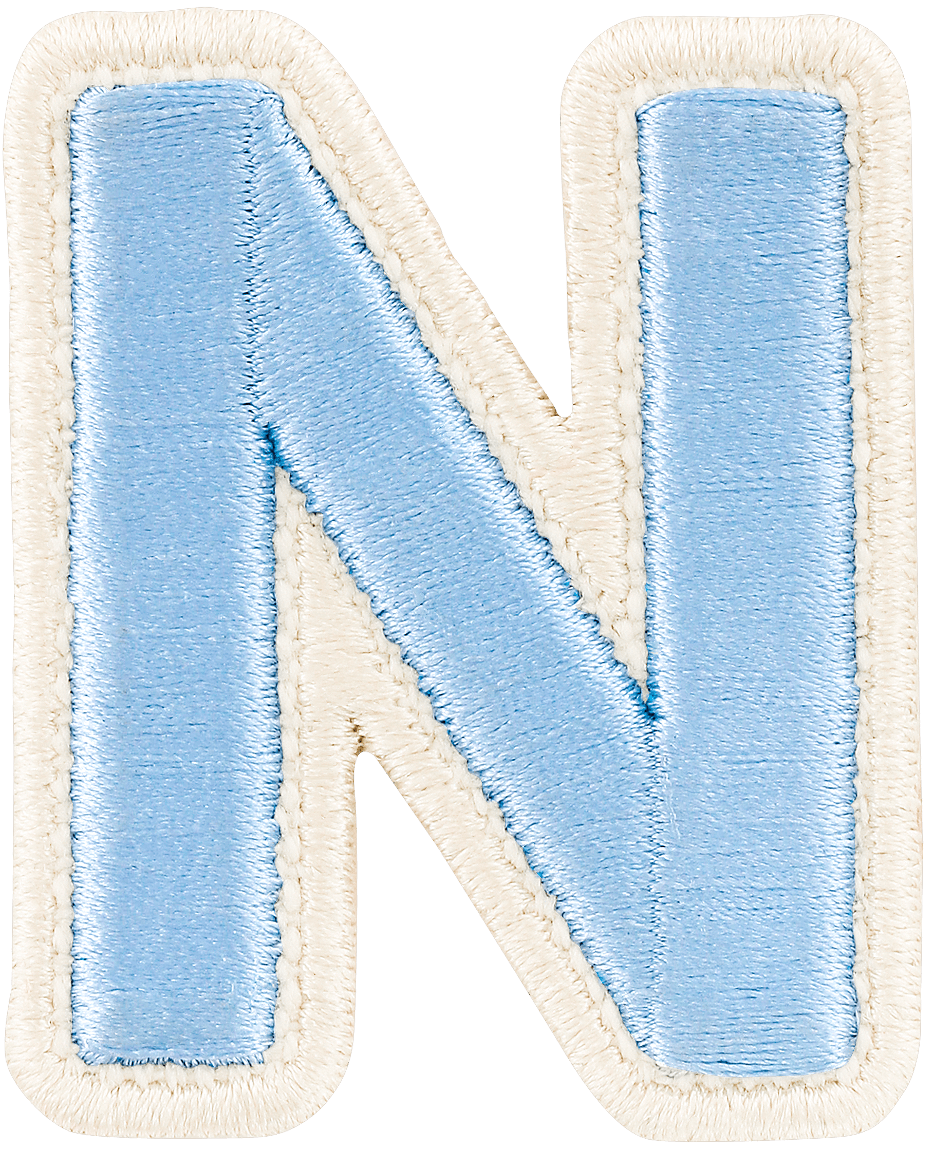 Periwinkle Rolled Embroidery Letter Patch