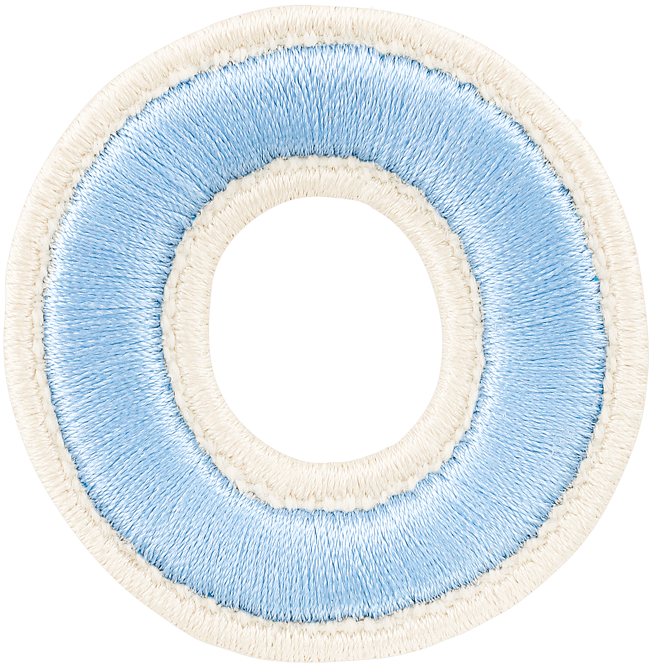 Periwinkle Rolled Embroidery Letter Patch