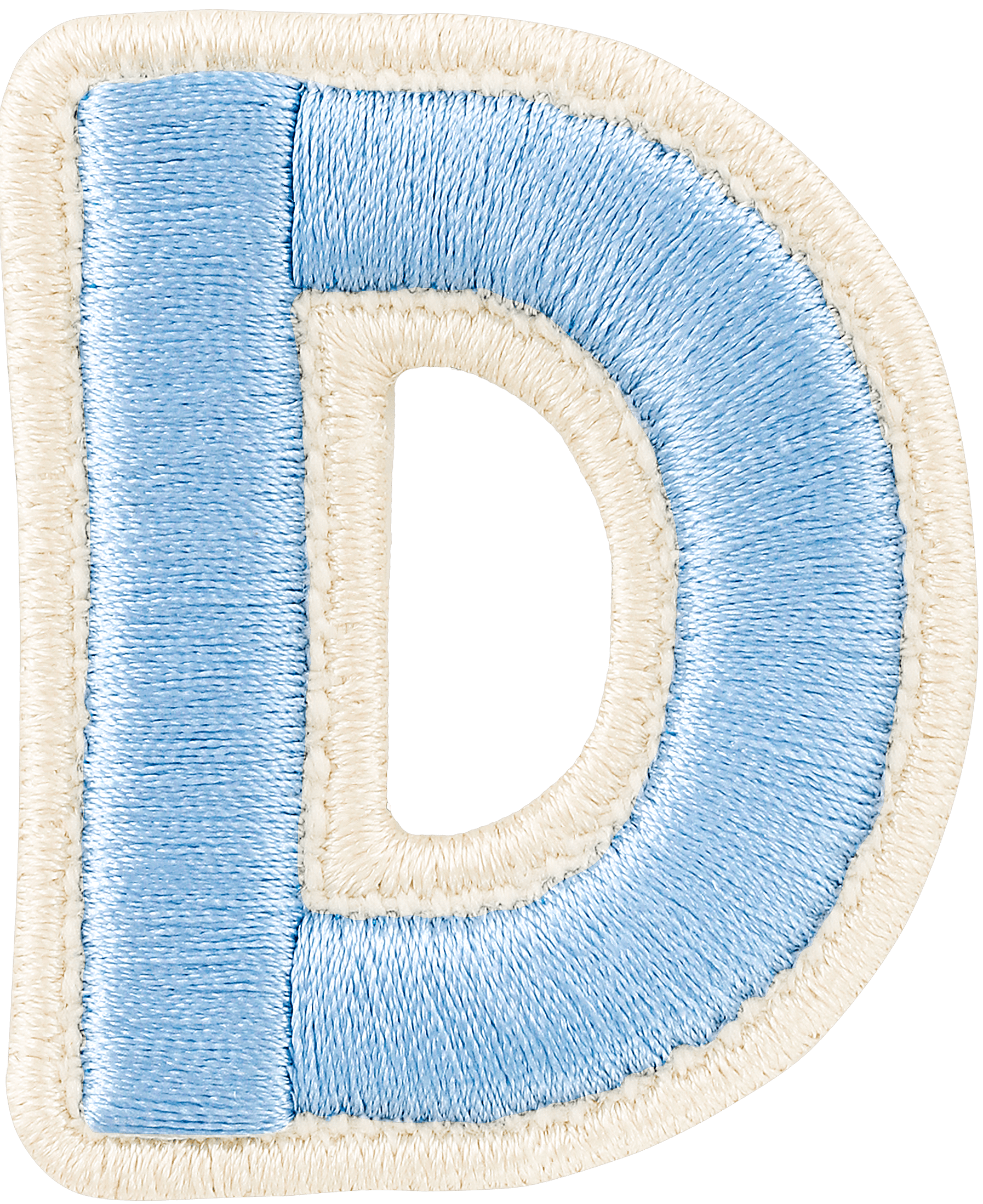 Periwinkle Rolled Embroidery Letter Patch