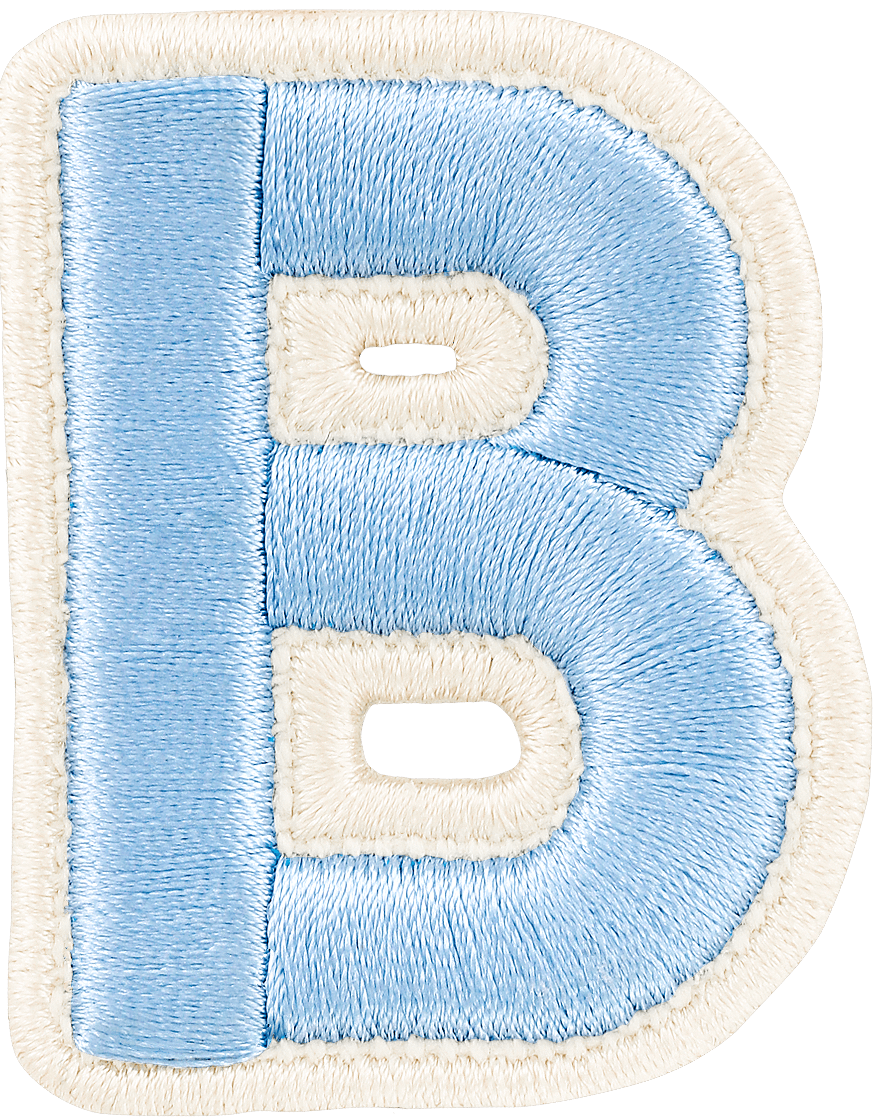 Periwinkle Rolled Embroidery Letter Patch