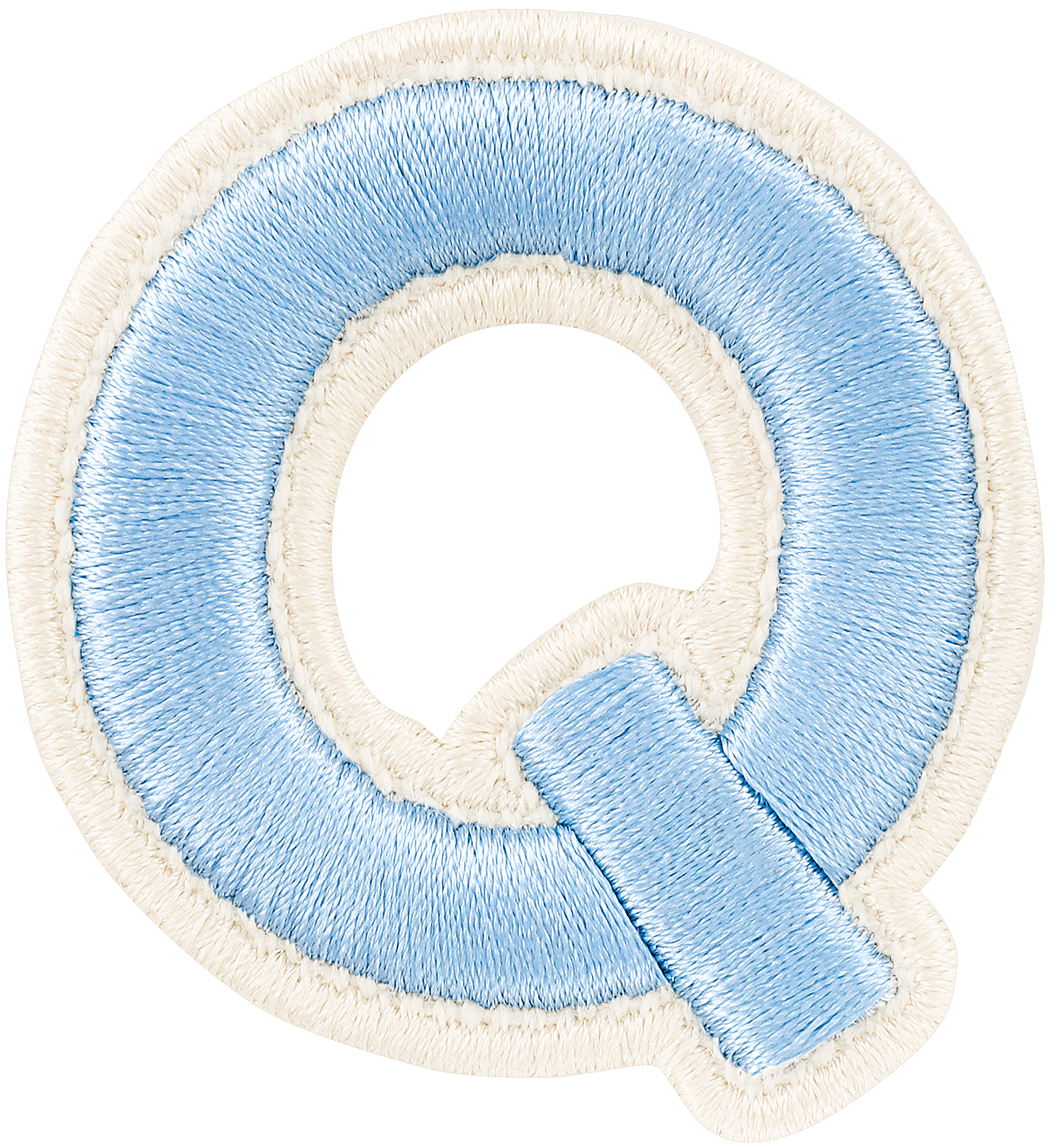 Periwinkle Rolled Embroidery Letter Patch