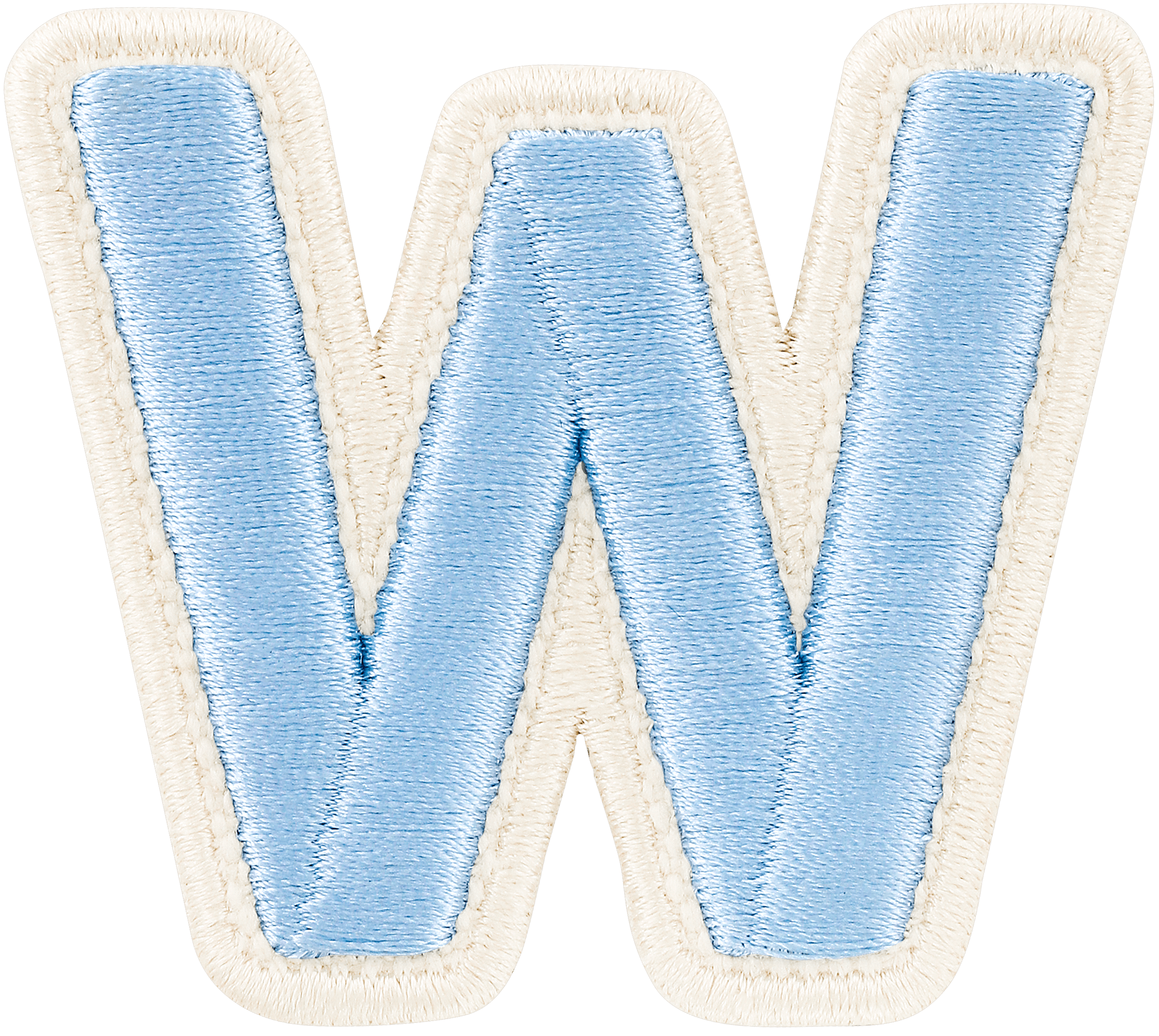 Periwinkle Rolled Embroidery Letter Patch
