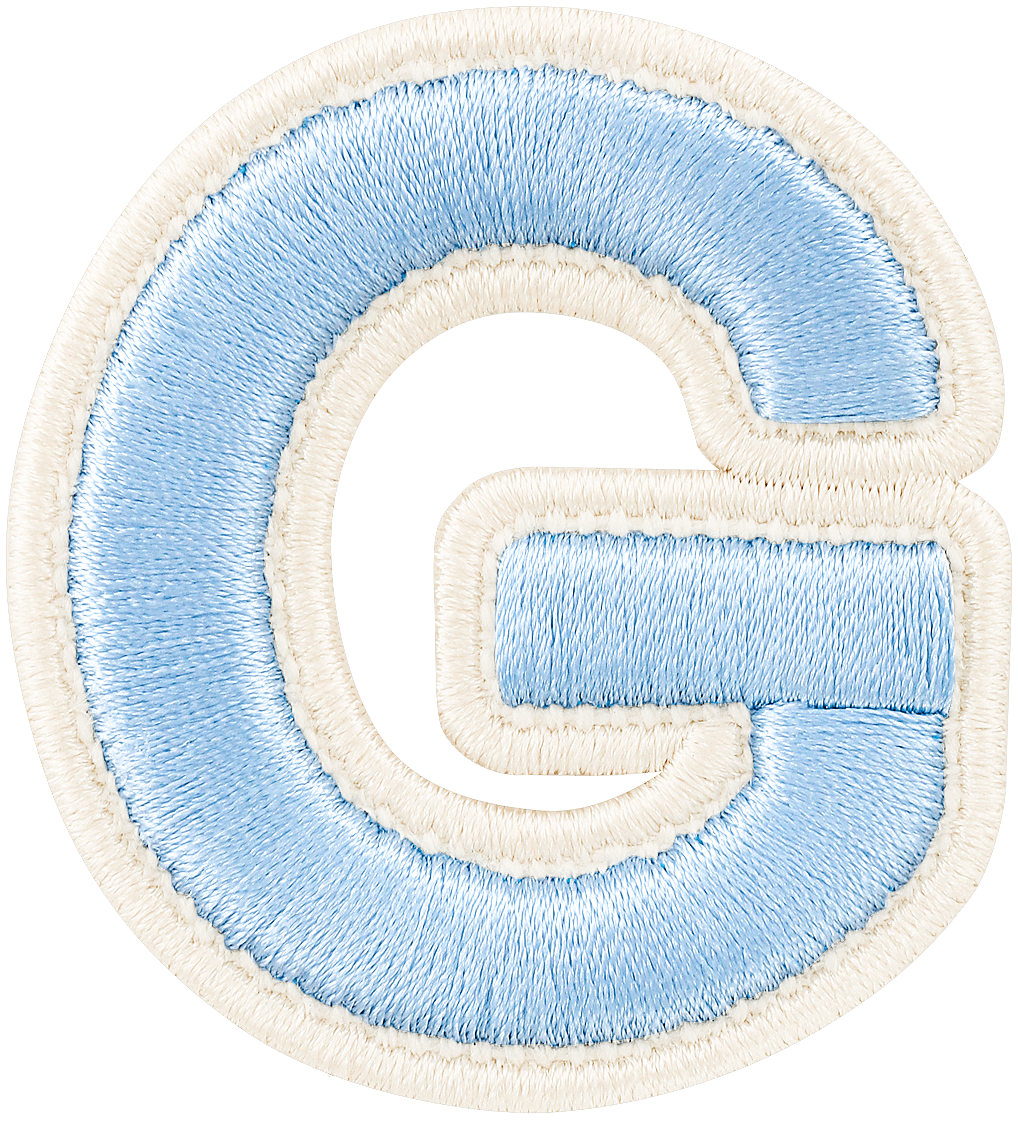 Periwinkle Rolled Embroidery Letter Patch