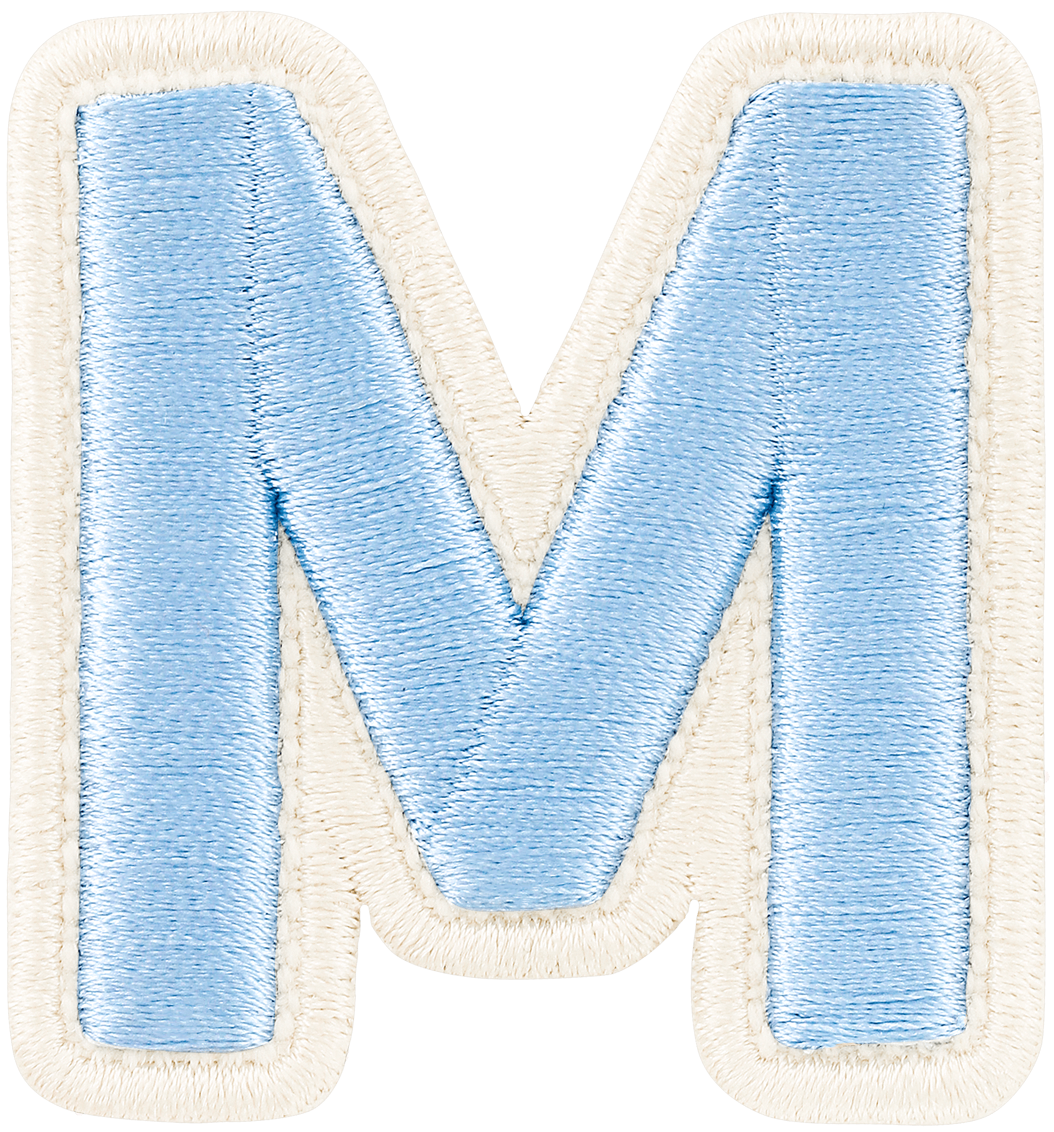 Periwinkle Rolled Embroidery Letter Patch