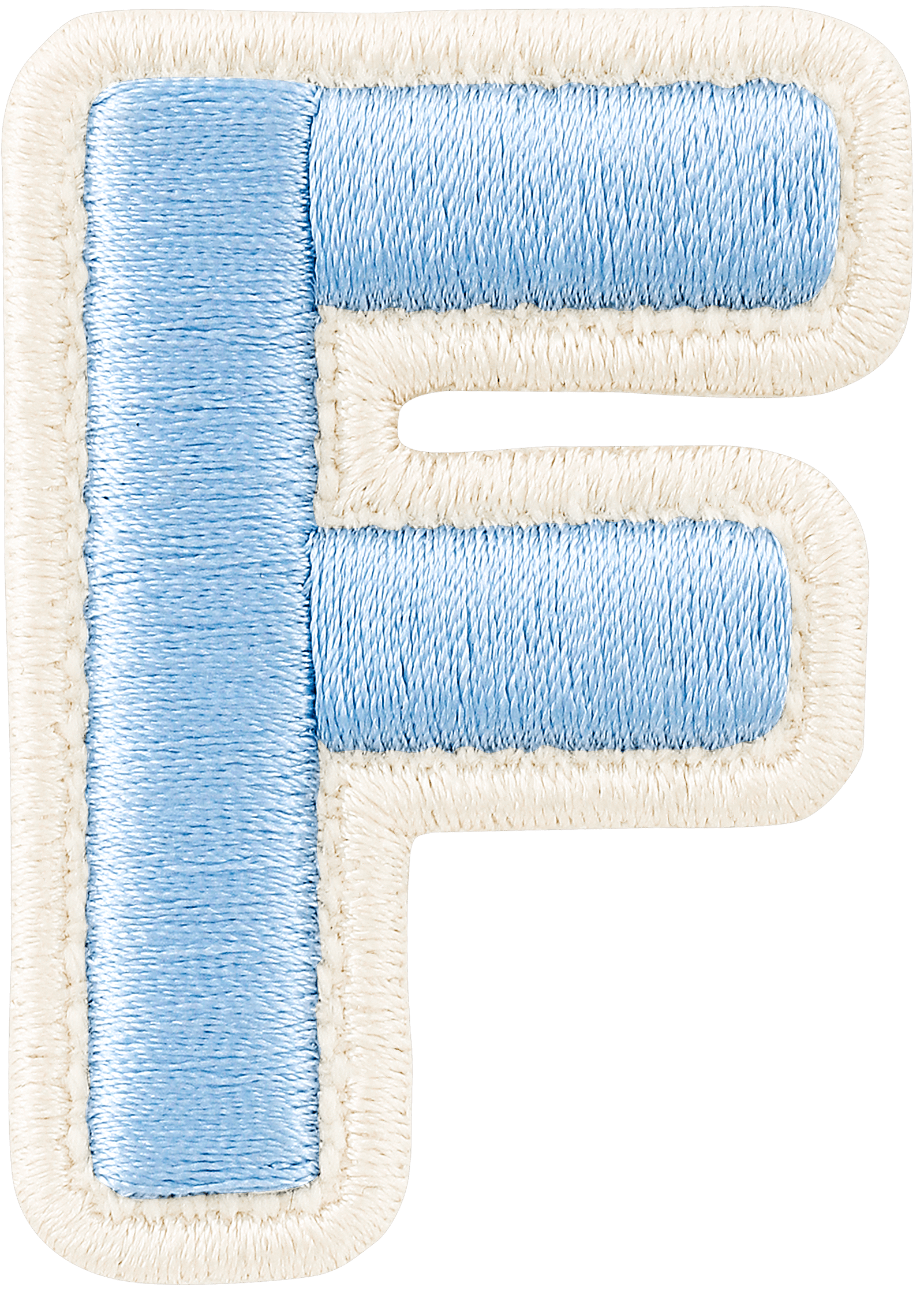 Periwinkle Rolled Embroidery Letter Patch