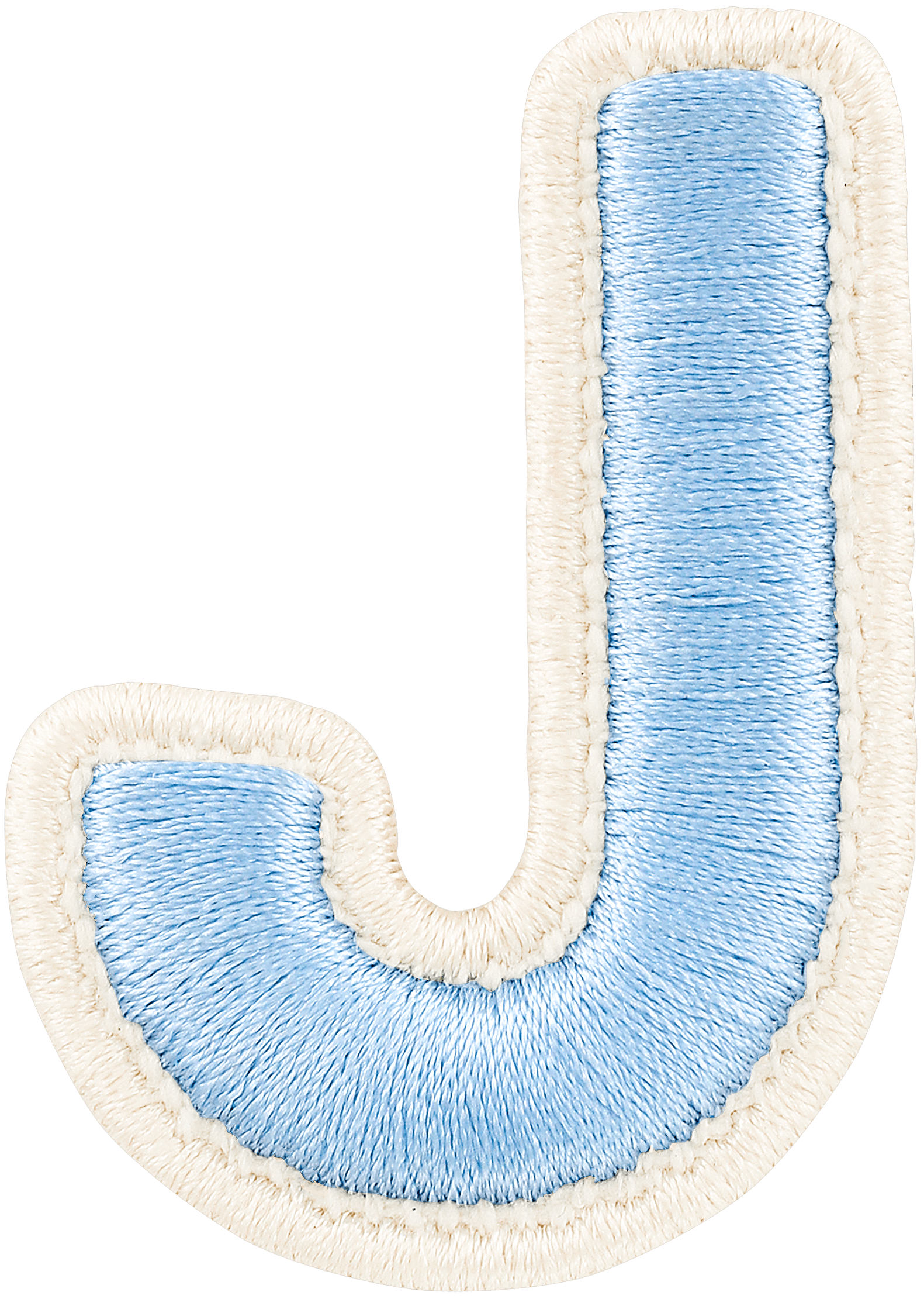 Periwinkle Rolled Embroidery Letter Patch