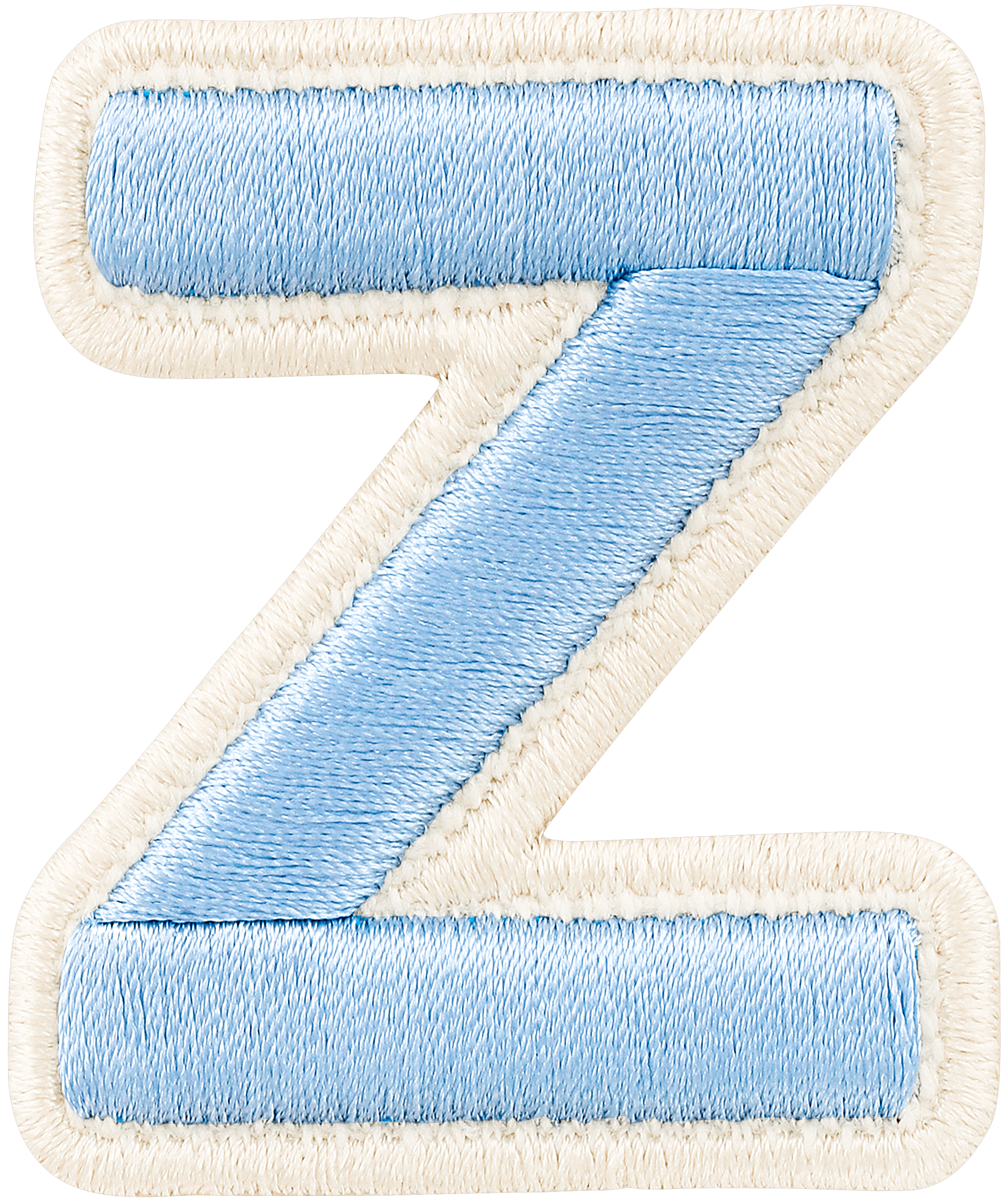 Periwinkle Rolled Embroidery Letter Patch