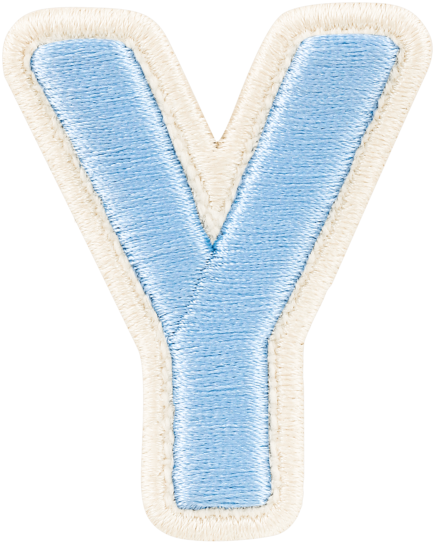 Periwinkle Rolled Embroidery Letter Patch