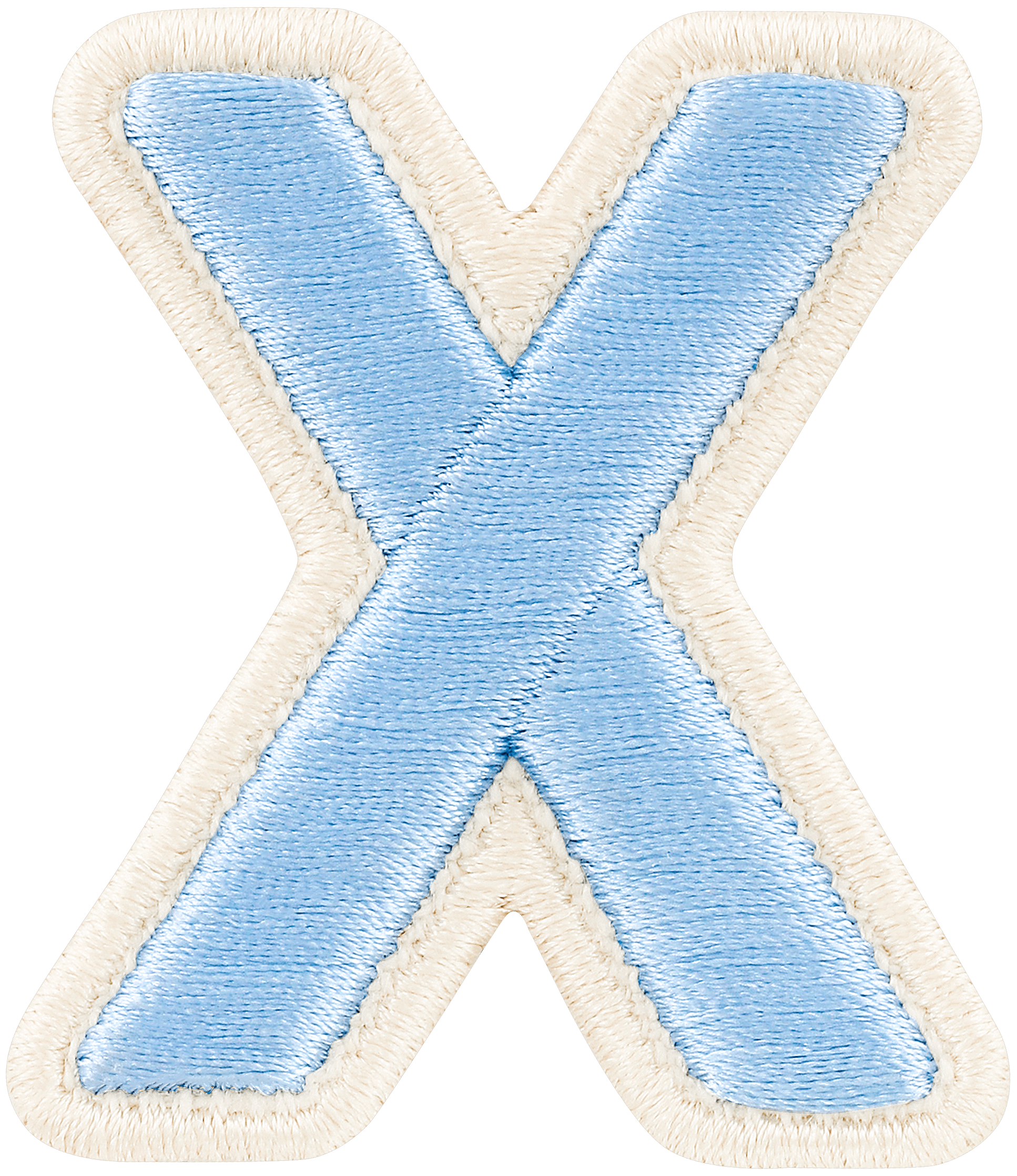 Periwinkle Rolled Embroidery Letter Patch