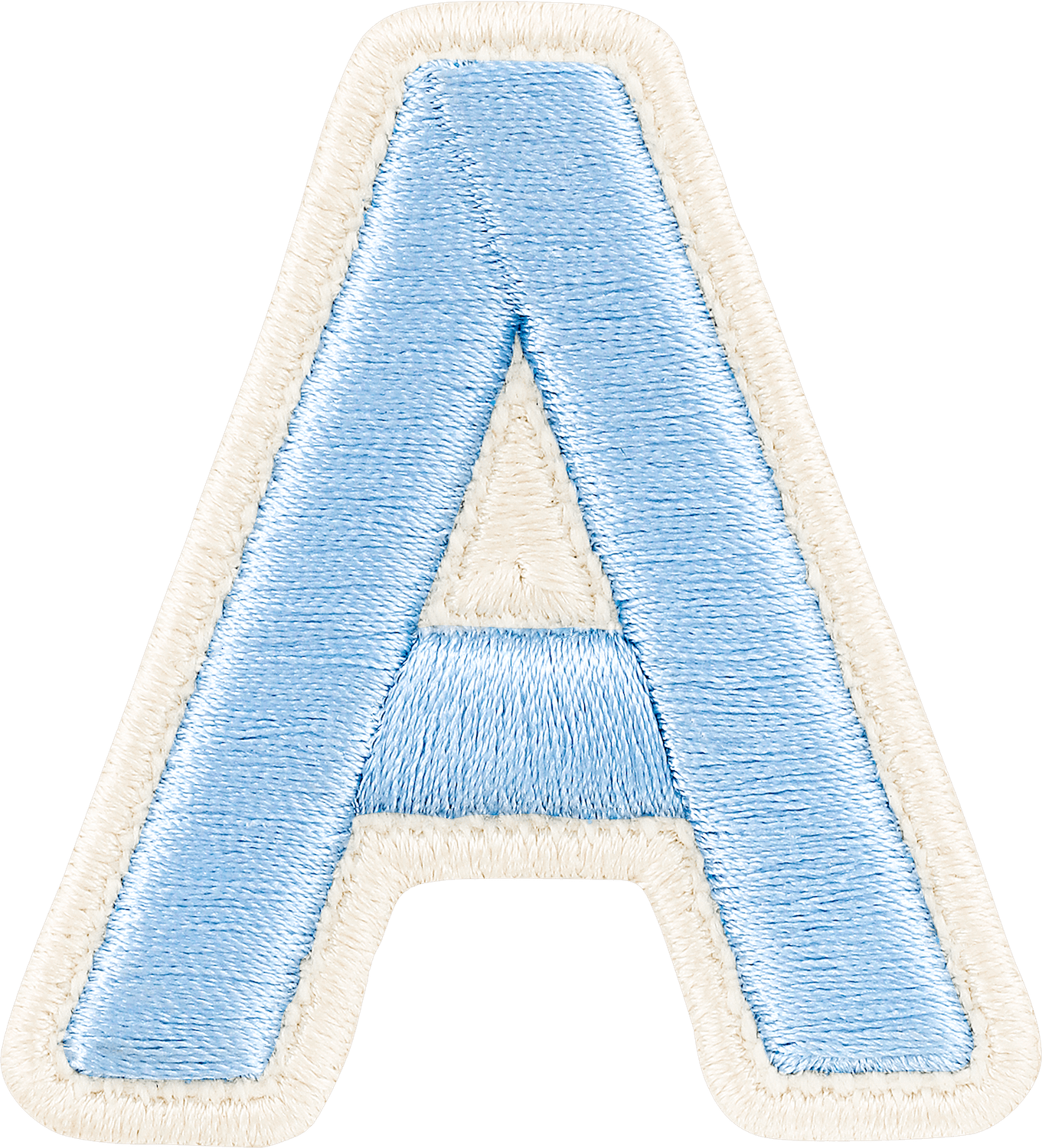 Periwinkle Rolled Embroidery Letter Patch