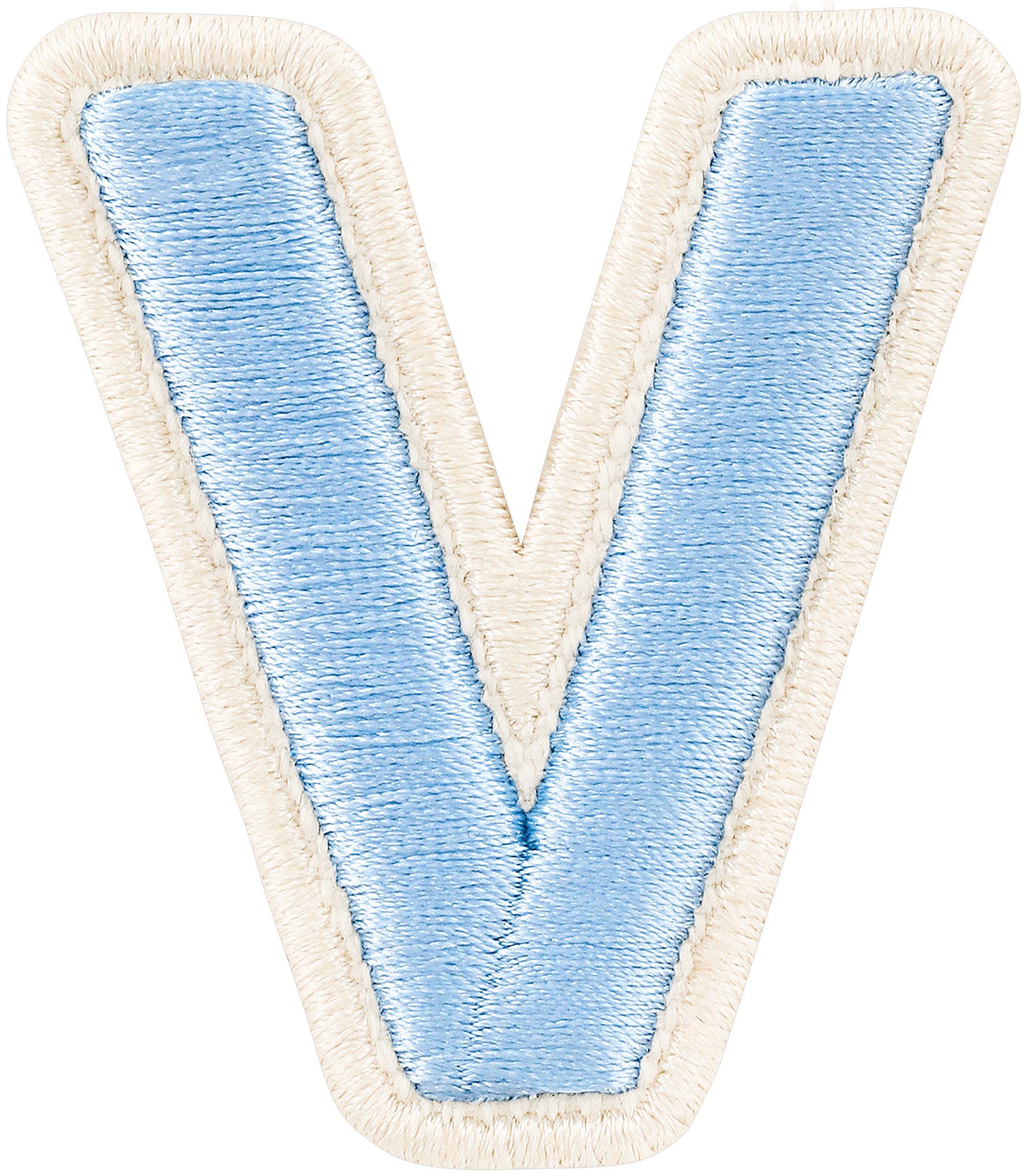 Periwinkle Rolled Embroidery Letter Patch