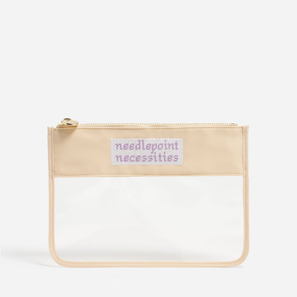 Needlepoint Necessities Embroidered Clear Flat Pouch | Stoney
