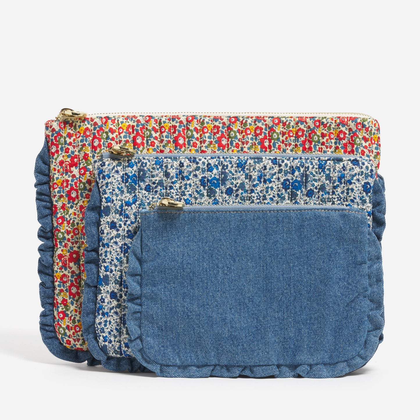 Flat Pouch Set Made with Liberty Fabric - Stoney Clover Lane
