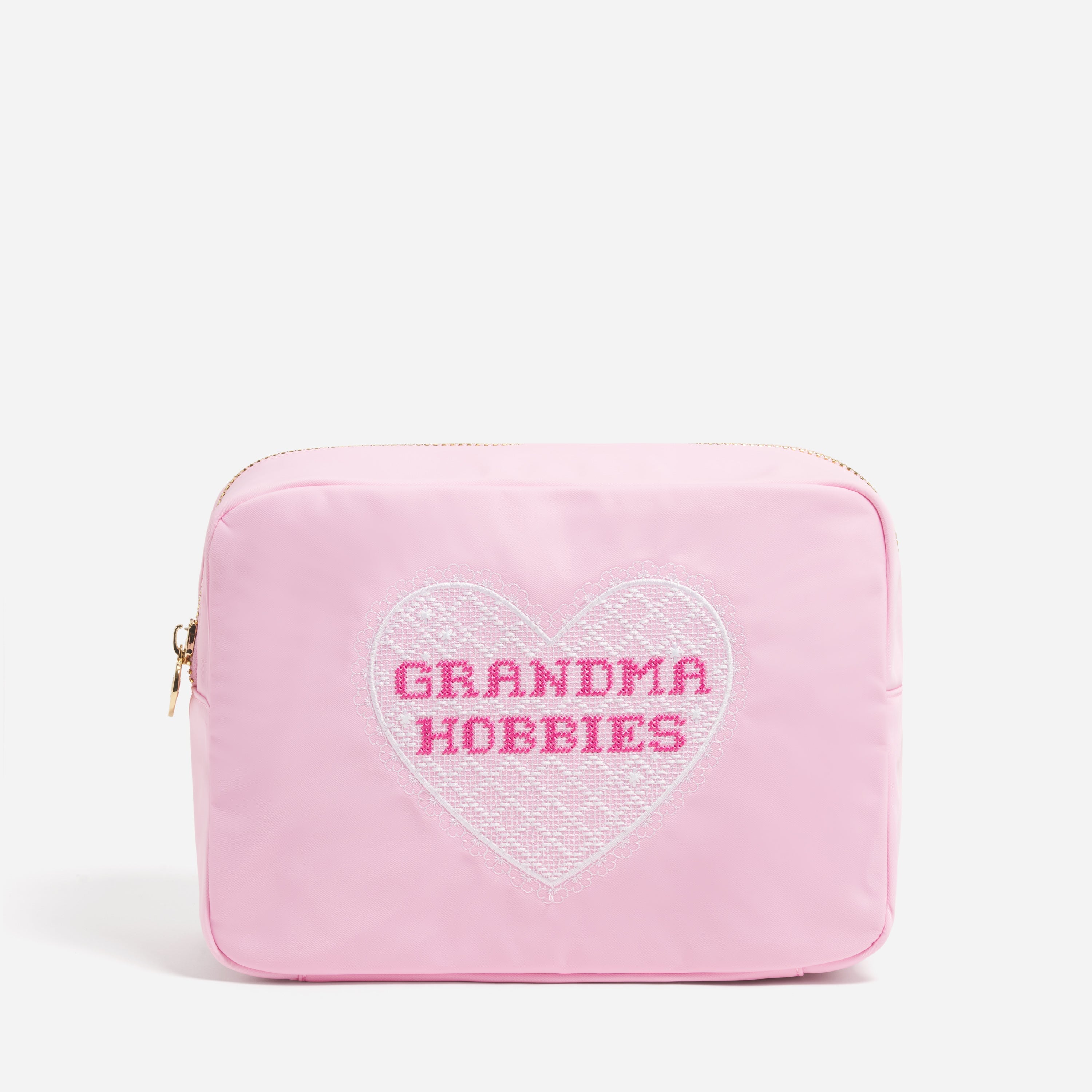 Grandma Hobbies Embroidered Large Pouch
