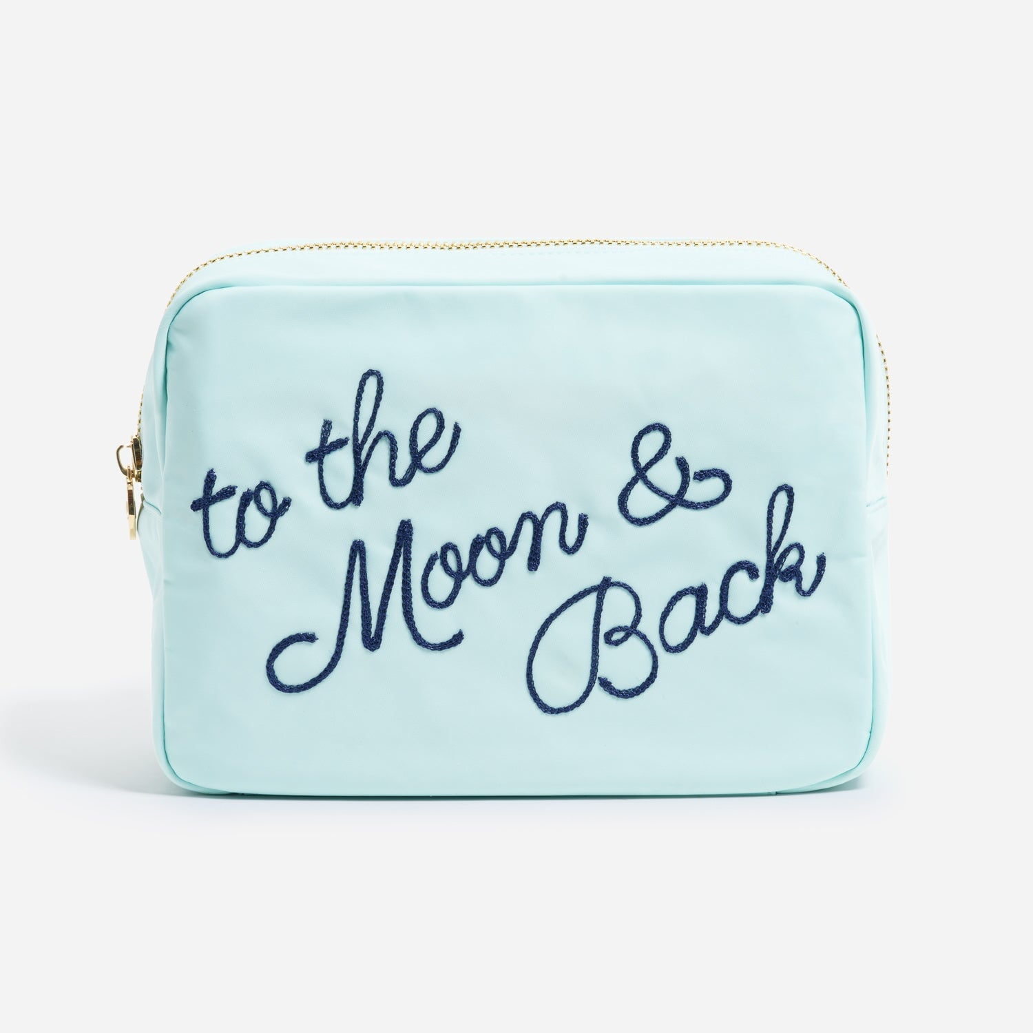 Hand Embroidered Custom 5 Word Large Pouch