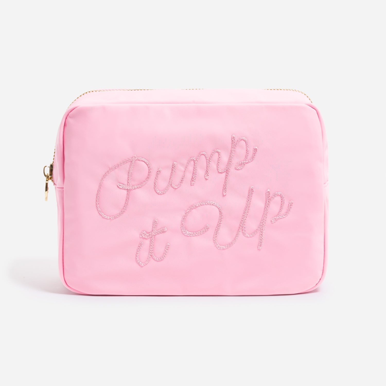 Hand Embroidered Pump It Up Large Pouch