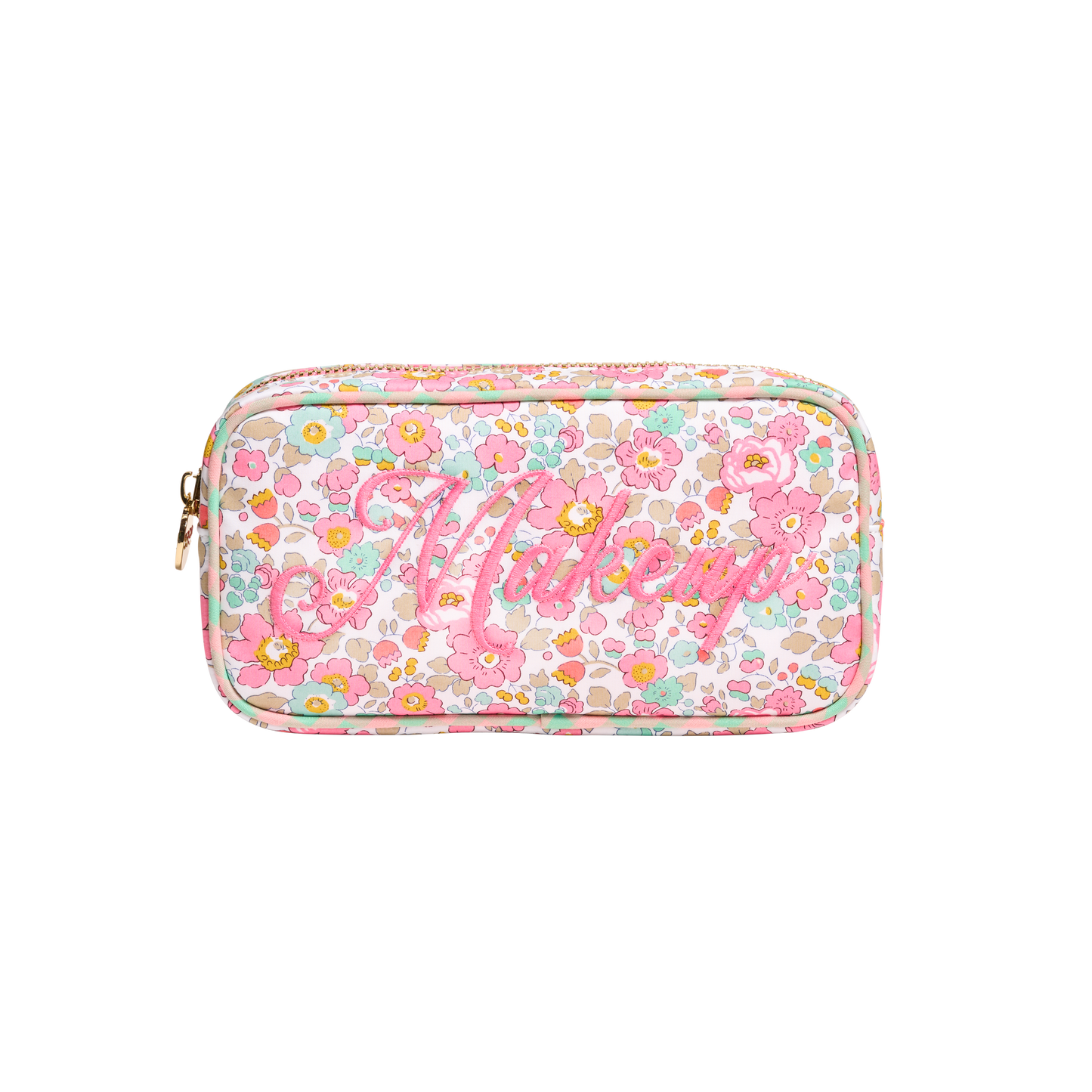 Makeup Embroidered Small Pouch Made with Liberty Fabric