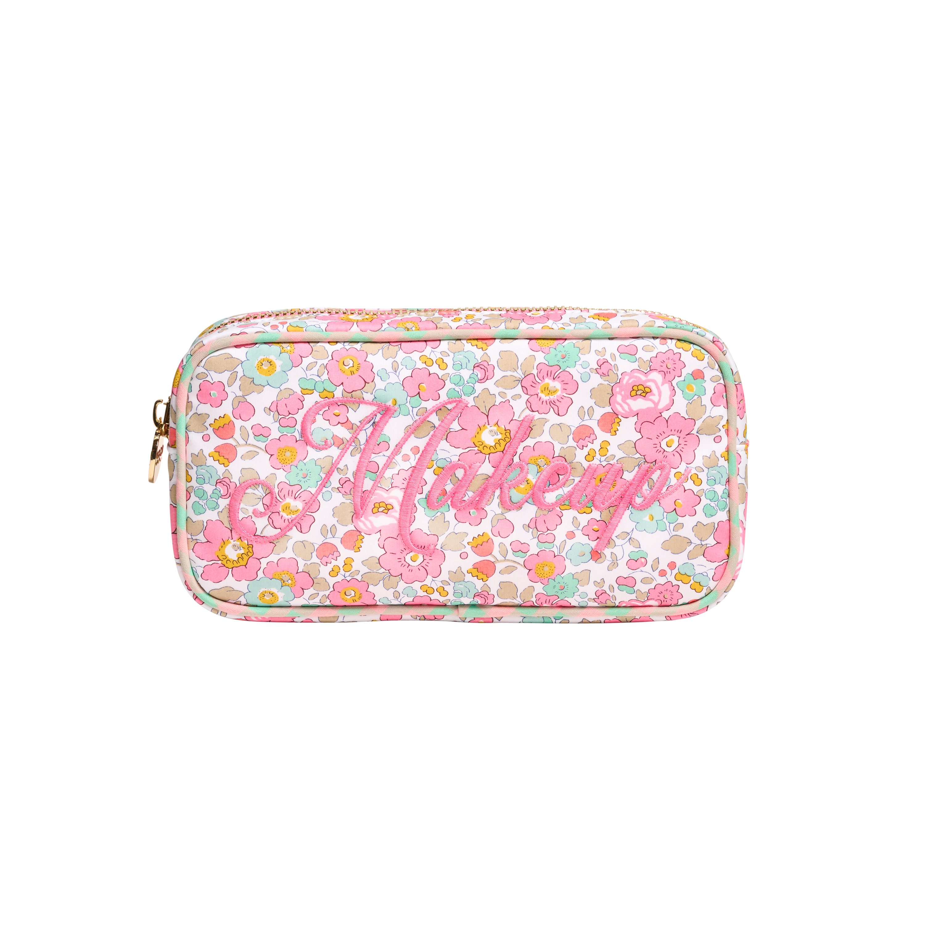 Makeup Embroidered Small Pouch Made with Liberty Fabric