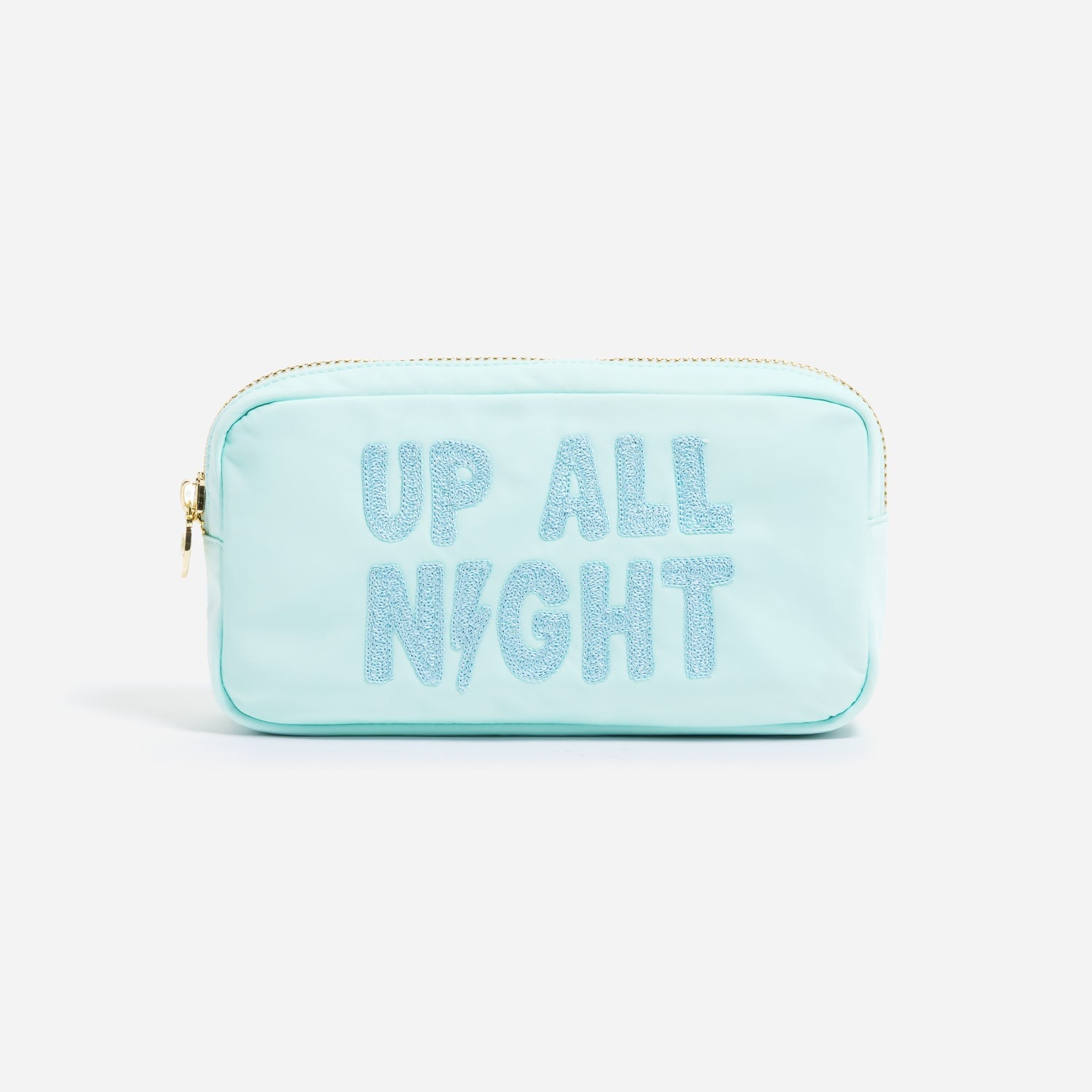 Hand Embroidered Up All Night Small Pouch