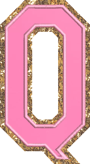 Jumbo Bubblegum Glitter Varsity Letter Patch